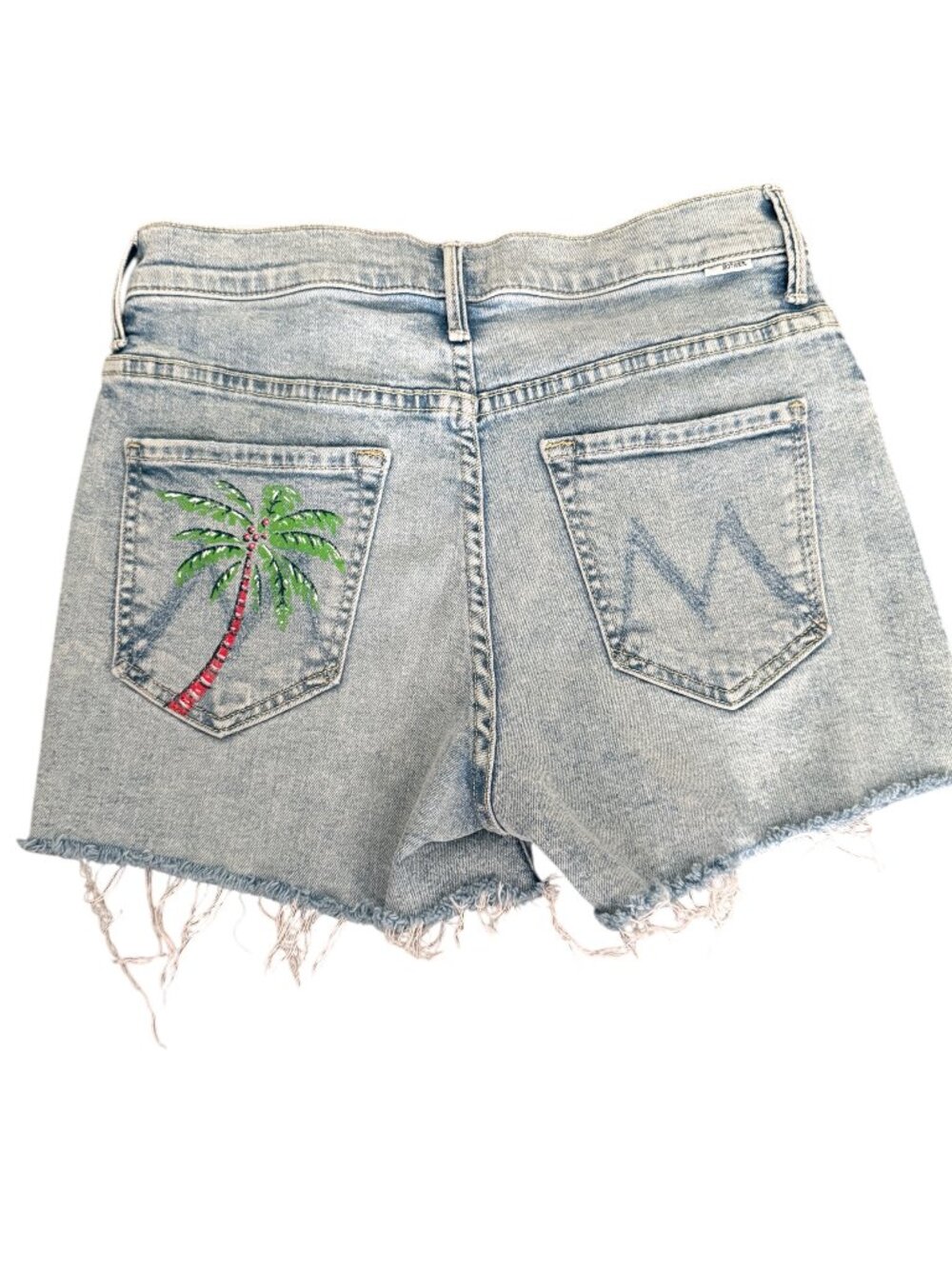 MOTHER High Waisted Rascal Slit Short- Drinking by the Pool- 27